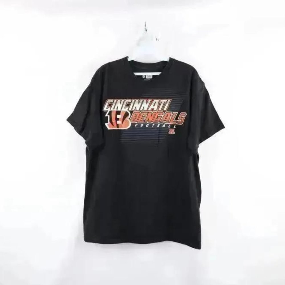 Vintage NFL Mens Large Distressed Spell Out Cincinnati Bengals Football T-Shirt